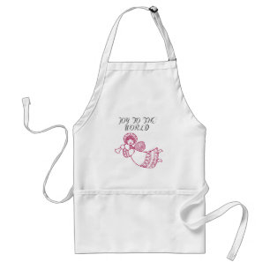 Avental Joy to the World With Jubliant Angel Outline Red