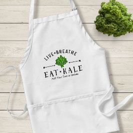 Avental Kale Vegetarian Live Breathe Eat Kale Personalizad