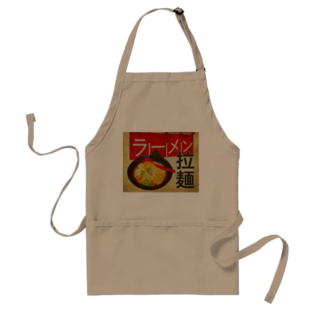 Avental Kanji japonês e katakana Ramen (Frente)
