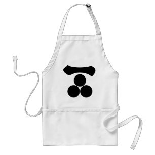 Avental Kanji numeral um e três estrelas