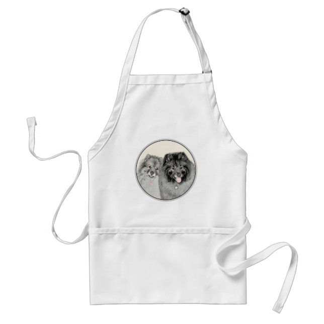 Avental Keeshond Graphics Keeshond Mãe e Filho (Frente)
