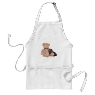 Avental kitten in the arms of a teddy bear