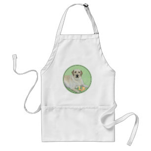 Avental Labrador Amarelo - Impressão de Retriever e Tênis