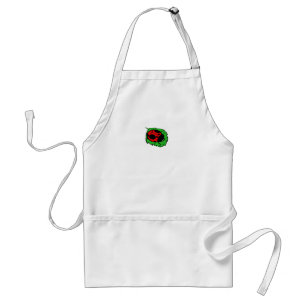 Avental Ladybug sorridente em Green Leaf Mini -