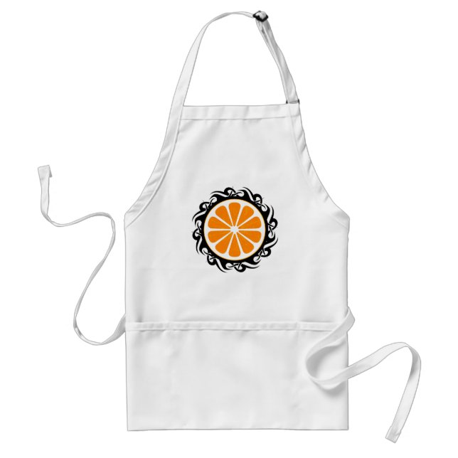 Avental laranja, tribal. (Frente)