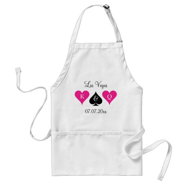 Avental Las Vegas theme wedding apron with custom monogram (Frente)