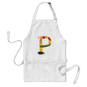 Avental letter “p” of fruits and vegetables