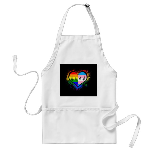 Avental LGBT Pulsação EKG Camisa Gay Lésbica Transgênero L (Frente)