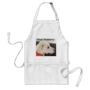 Avental Linda Branca Labrador Mix Cachorro Ação de Graç