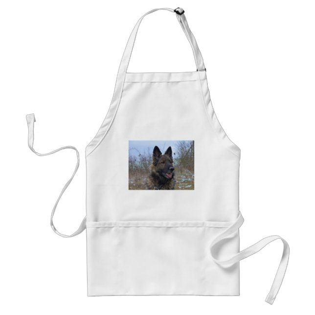 Avental lindo cachorrinho preto e German shepherd bronzead (Frente)