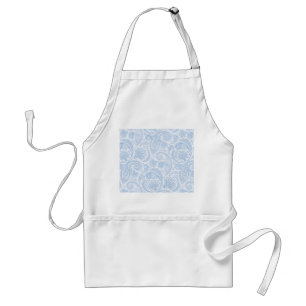 Avental Lindo padrão de paisley azul branco