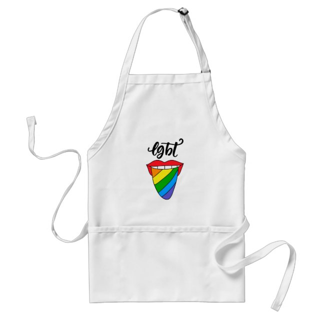 Avental Língua arco-íris LGBT (Frente)
