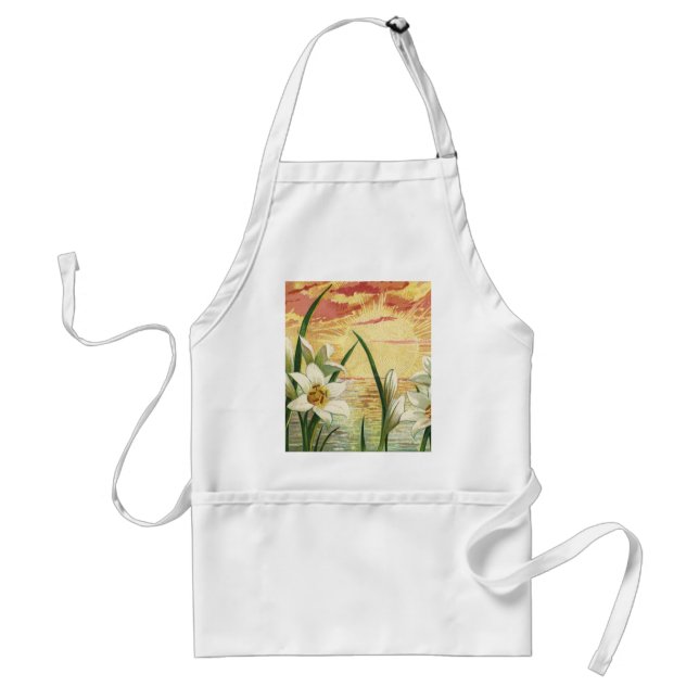 Avental Lírios de Páscoa do Sol e Anjos Vitorianos (Frente)