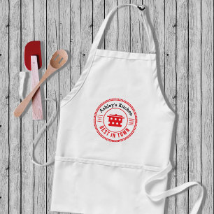 Avental Logotipo de Panela de Cozinha Vermelha Fofa na Coz