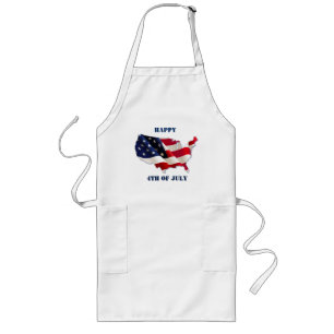 Avental Longo 4 de julho, Mapa dos EUA/Bandeira Apron