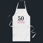 Avental Longo 50 e Fabulosa Festa de aniversário Apron<br><div class="desc">Conheça alguém fazendo 50 anos por que não celebrar com este elegante e divertido designer Apron em rosa-quente e preto</div>