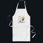 Avental Longo 50 e Fabuloso 50º aniversário, Presente Apron<br><div class="desc">Celebre fazer 50 anos com este elegante design de 50 anos. 50 e fabuloso em brilho dourado e preto e branco. Silhueta de dança de Arte. Produtos correspondentes e outras cores estão disponíveis em nosso compro.</div>
