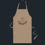 Avental Longo 50 e Fabuloso Floral Rosa | 50.o Apron de Aniversá<br><div class="desc">Cinquenta e fabuloso! Corante floral cor-de-rosa 50ª Festa de aniversário Appron. Rosas rosa-chic peonies folhas verdes. Você pode personalizar fontes de script e cores de fonte no design. Rosas cor-de-água rosa é uma placa gráfica digital.</div>
