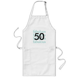 Avental Longo 50 e Fabuloso preto, branco, Teal Apron
