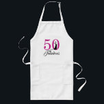 Avental Longo 50 e presente de aniversário do brilho cor-de-rosa<br><div class="desc">Celebrate que gira 50 no estilo com este 50th design elegante do aniversário. 50 e fabuloso no brilho do rosa quente e preto e branco. As palavras 50 e fabuloso no brilho e no preto do rosa quente são ajustadas usando a tipografia moderna. Um fiftieth presente perfeito da festa de...</div>