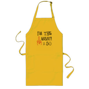 Avental Longo 50th saudação do dedo médio do aniversário