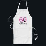 Avental Longo 60 presente cor-de-rosa fabuloso da festa de<br><div class="desc">Celebrate que gira 60 no estilo com este 60th avental elegante do presente de aniversário. As palavras 60 e fabuloso no brilho e no preto do rosa quente são ajustadas usando a tipografia moderna. Aperfeiçoe o 60th avental do presente da festa de aniversário para as pessoas de 60 anos fabulosas....</div>