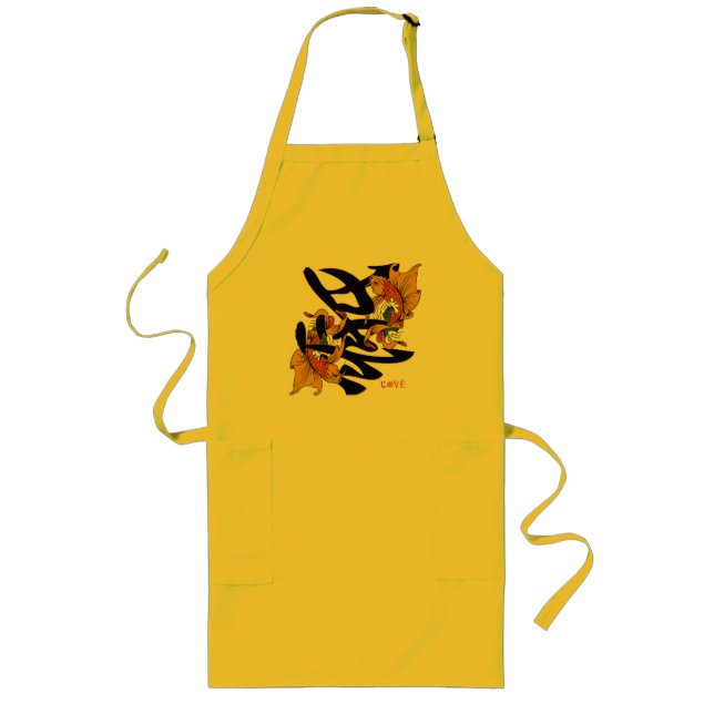 Avental Longo Amor dos peixes de Koi do Kanji (Frente)