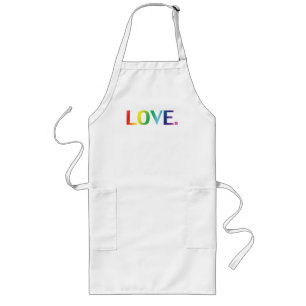 Avental Longo Amor, orgulho lgbtq arco-íris é branco