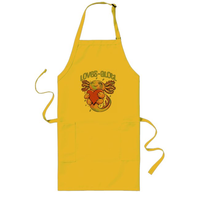 Avental Longo Amores Românticos - axolote feliz (Frente)