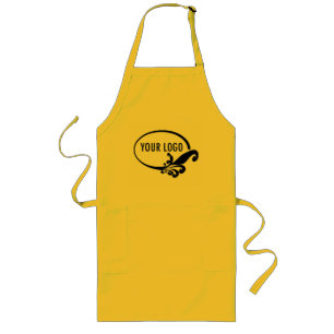 Avental Longo Apron Amarelo Longo Uniforme com Pockets Logotipo 