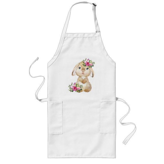 Avental Longo Apron com um coelho (Frente)