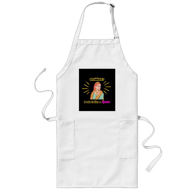 Avental Longo Apron Cook como Rainha Gramática (Frente)
