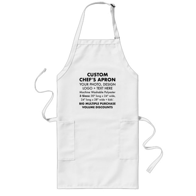 Avental Longo Apron de 30" x 24" personalizado de cozinheiros lo (Frente)