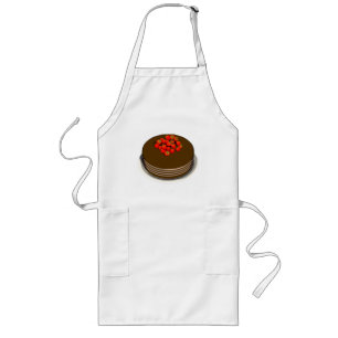 Avental Longo Apron de morango e bolo de chocolate