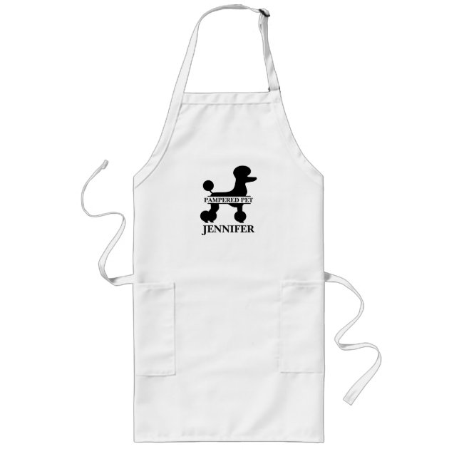 Avental Longo Apron de Poodle Pet Groomer Personalizado (Frente)