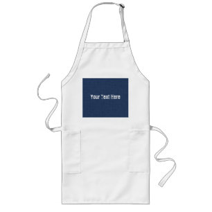 Avental Longo Apron de texto personalizado com Jeans azuis