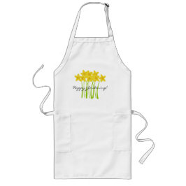 Avental Longo Apron Feliz Jardinagem Amarelo Daffodils