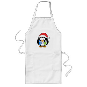 Avental Longo Apron Feriado - Pinguim de Natal