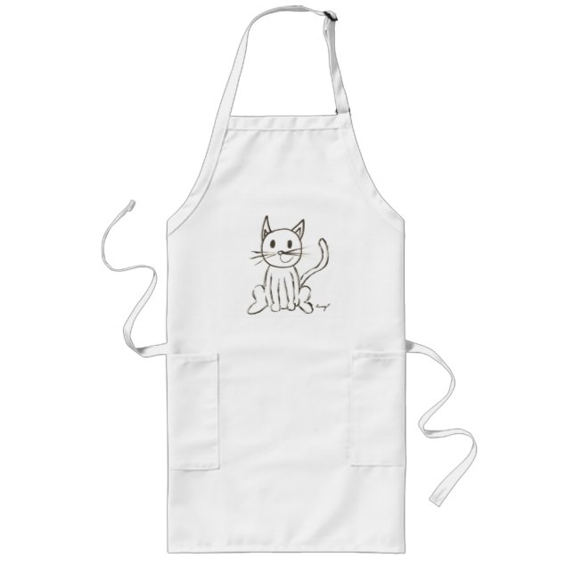 Avental Longo Apron Gatinho pintado (Frente)