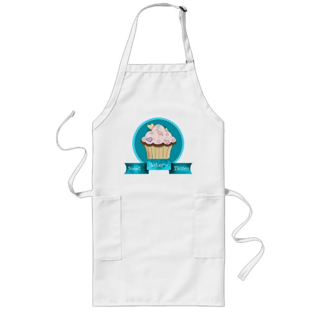Avental Longo Apron Personalizado de Bakery do Cupcake Doce (Frente)