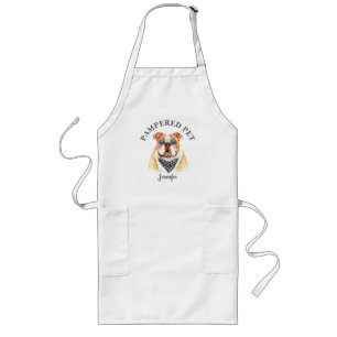 Avental Longo Apron Personalizado para o Bulldog Pet Groomer