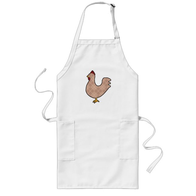 Avental Longo Argyle Folk Art Rooster Apron (Frente)