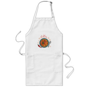 Avental Longo Arte de Comida Curry Picante Quente