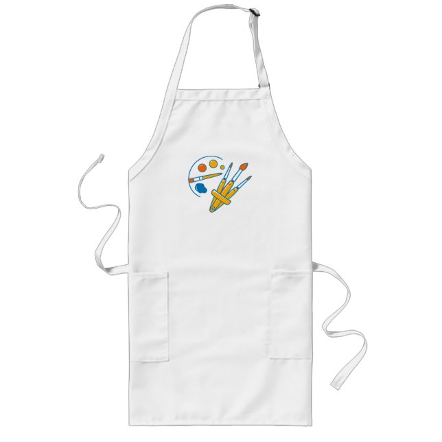 Avental Longo Artist Paint Palette and Brushes (Frente)