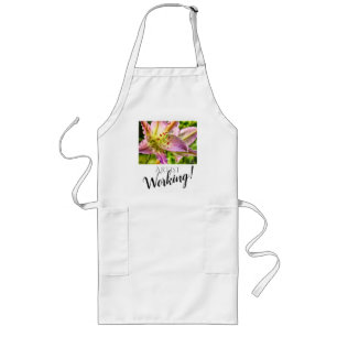 Avental Longo Artist's apron with Stargazer Lily Artwork