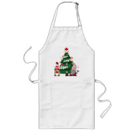 Avental Longo Árvore de Natal do Canadá Sweater Ugly X-mas