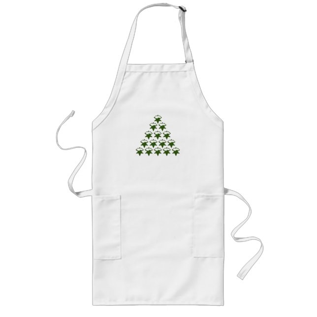 Avental Longo Árvore de Neve Verde de Natal (Frente)