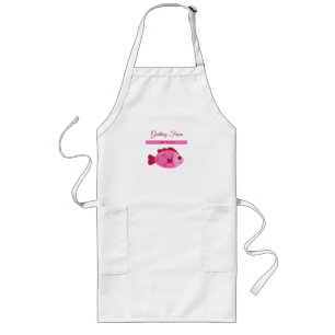 Avental Longo Aventura no Lago Retro Peixe Rosa Design Vintage