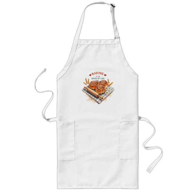 Avental Longo Baking É O Espírito Da Vida - Roll De Cinnamon (Frente)
