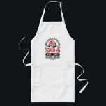 Avental Longo Bar e grelhadores design 2<br><div class="desc">Bar de resfriamento e Pai de grelhador, que serve para grelhar, festas frias e bons tempos, design de tipografia vintage negra e vermelha com um texto personalizável em vermelho para personalizar a celebração do dia de os pais deste ano.</div>